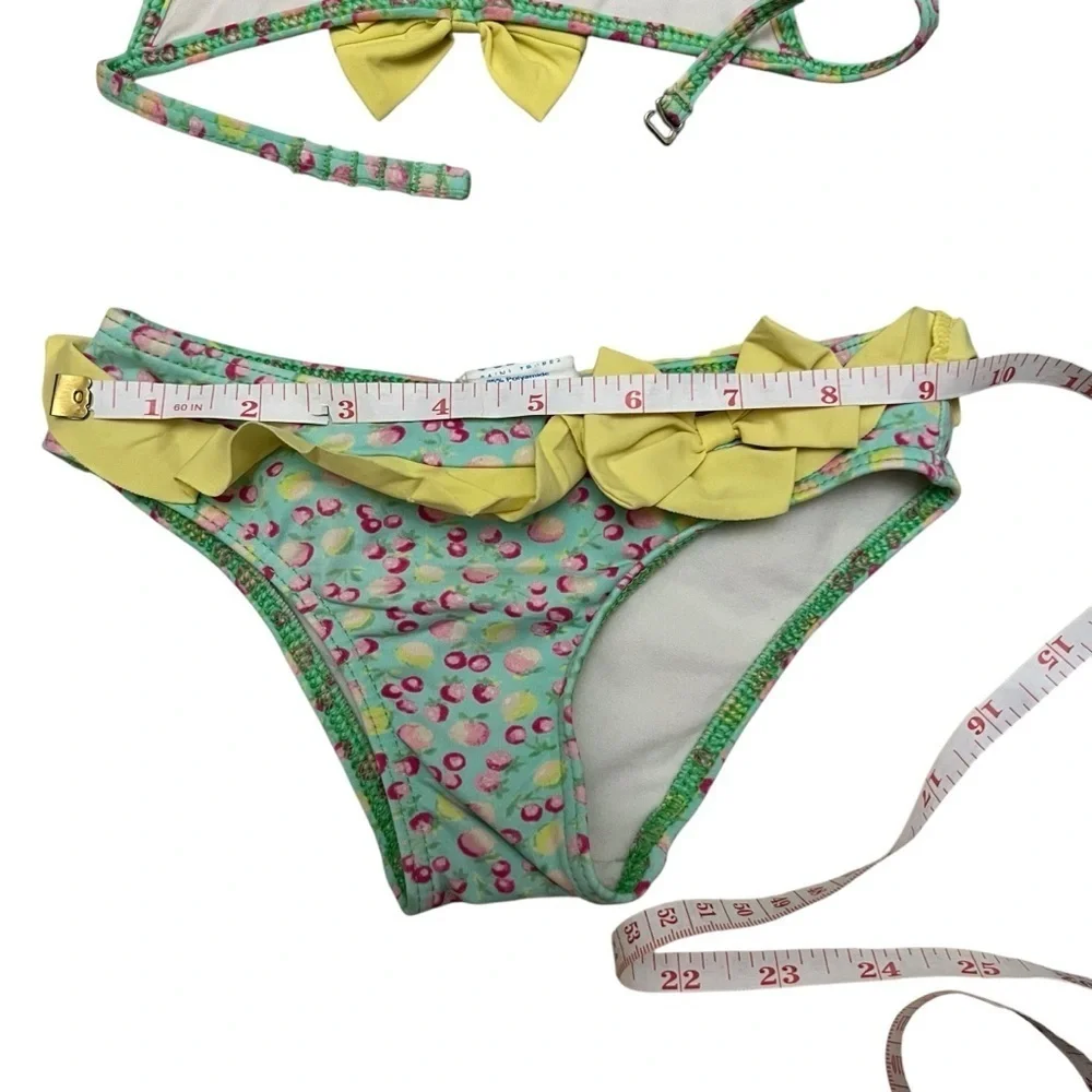 Kiwi| Kids Swimsuit Bikini with Yellow Bow Accent- Size 4